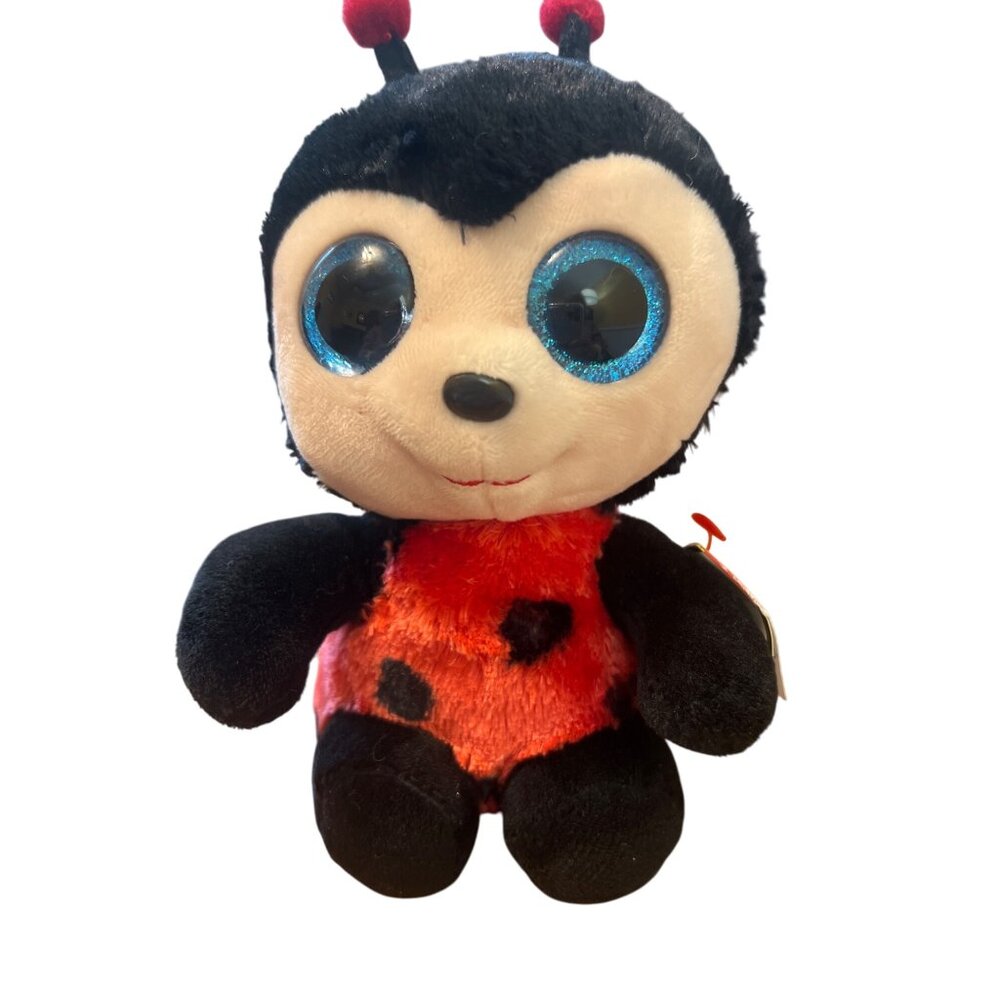Ty Beanie Boos Plush Ladybug Izzy Stuffed Animal Glitter Eyes Ty Silk 7.5" NWT